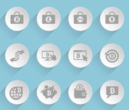 cryptocurrency web iconsのイラスト素材