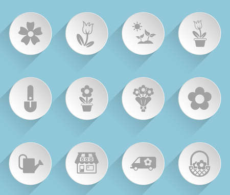 flowers web iconsのイラスト素材
