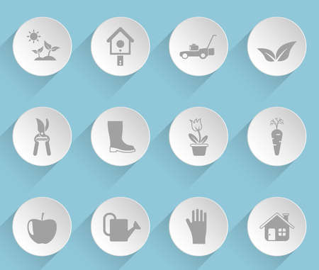 gardening web iconsのイラスト素材