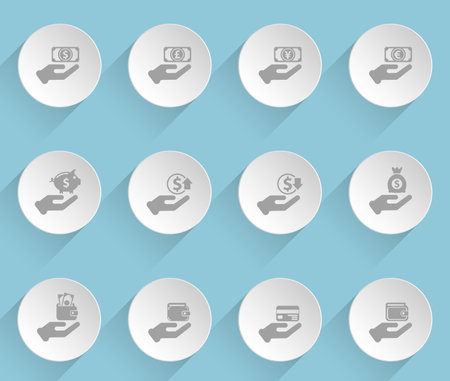hand and money web iconsのイラスト素材