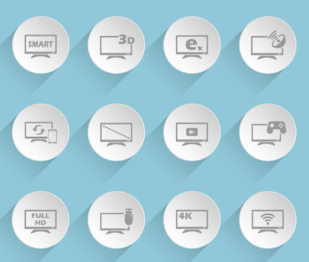smart tv web iconsのイラスト素材