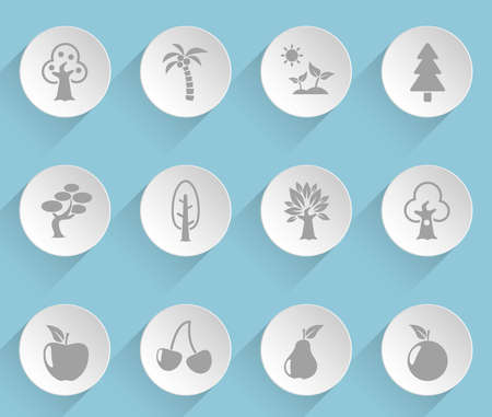 trees web iconsのイラスト素材