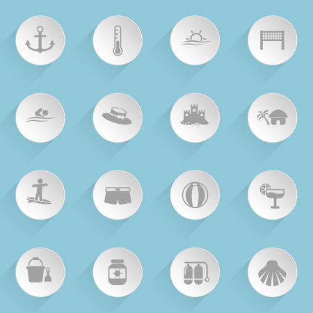beach web iconsのイラスト素材
