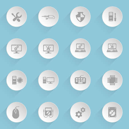 computer repair web iconsのイラスト素材