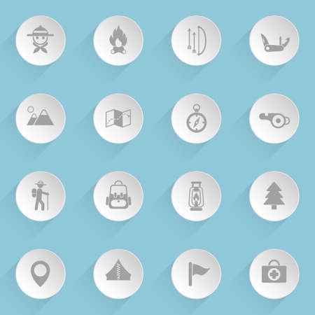day of scouts web iconsのイラスト素材