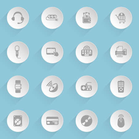 electronics supermarket web iconsのイラスト素材