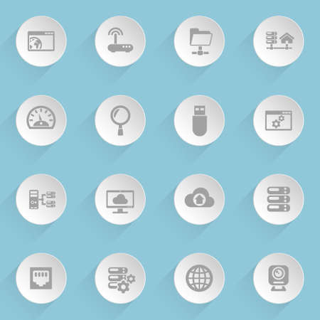 hosting provider web iconsのイラスト素材