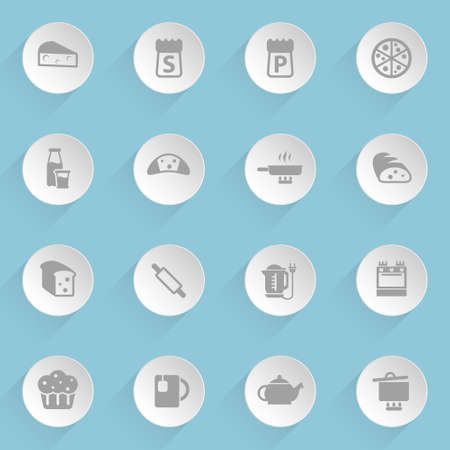 kitchen web iconsのイラスト素材