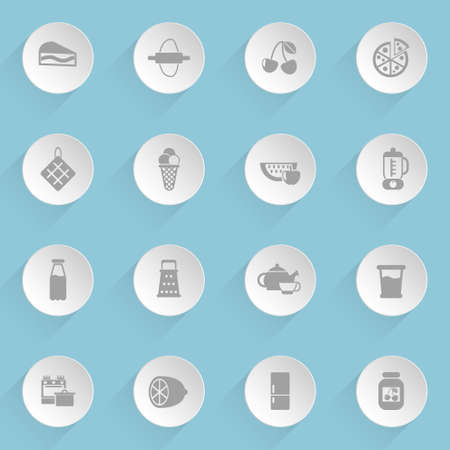 kitchen web iconsのイラスト素材