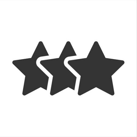 rating vector icon isolated on white background. rating stars stock vector illustration for web, mobile app and ui designのイラスト素材