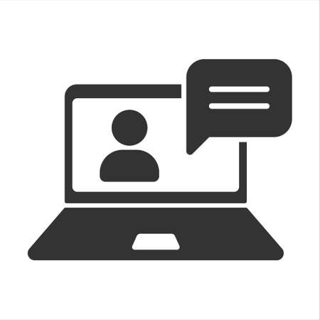 online conference vector icon isolated on whiteのイラスト素材