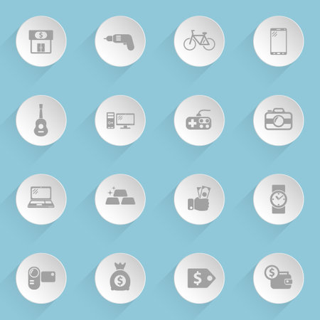 pawn shop web iconsのイラスト素材