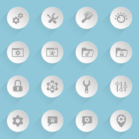 settings web iconsのイラスト素材