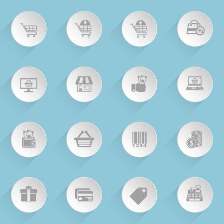 shopping web iconsのイラスト素材