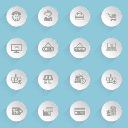 shopping web iconsのイラスト素材