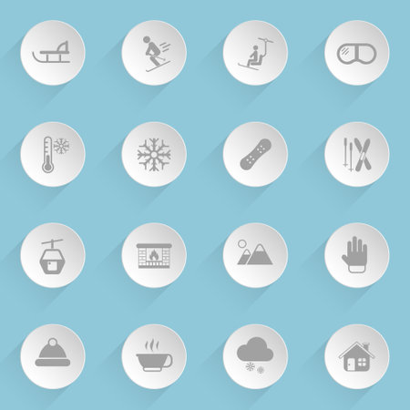 skiing web iconsのイラスト素材