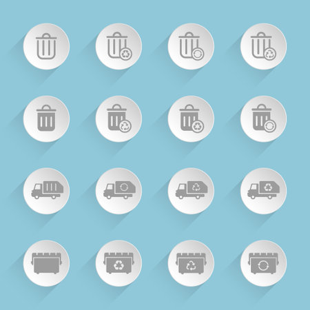 Garbage removal vector iconsのイラスト素材