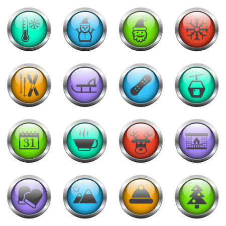 winter icon setのイラスト素材