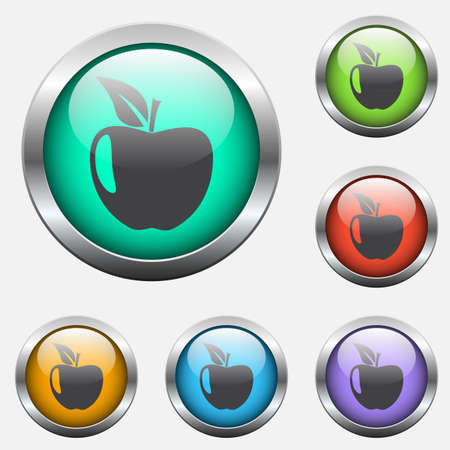 apple glass buttonsのイラスト素材