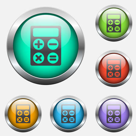 calculator glass buttonsのイラスト素材