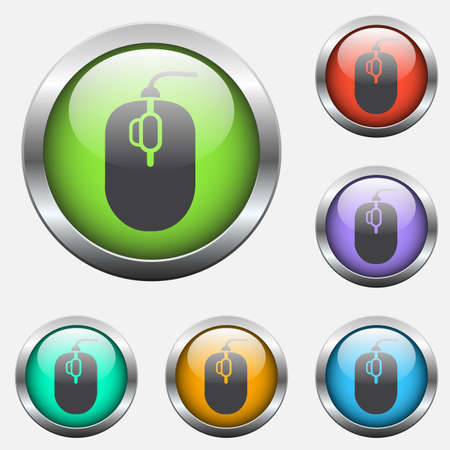 computer mouse glass buttonsのイラスト素材