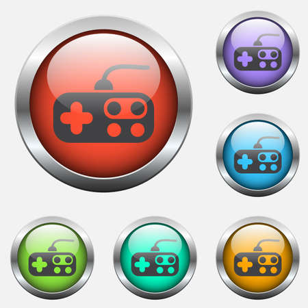 joystick glass buttonsのイラスト素材