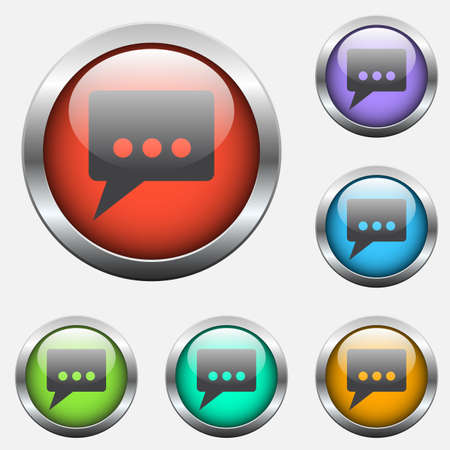 message glass buttonsのイラスト素材