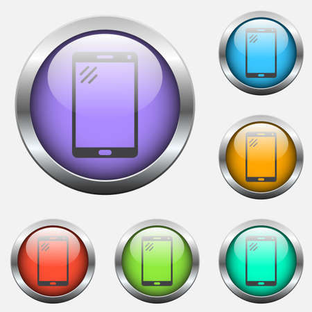 smartphone glass buttonsのイラスト素材