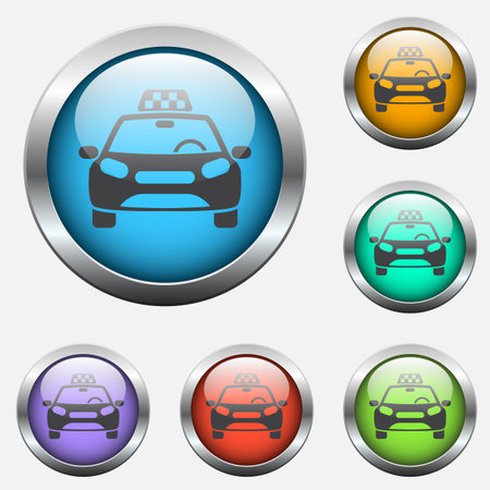 taxi glass buttonsのイラスト素材