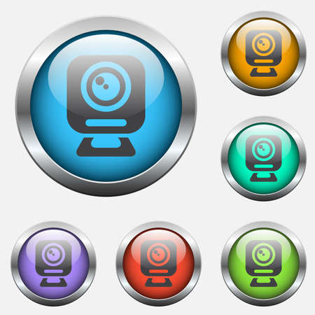 web camera glass buttonsのイラスト素材