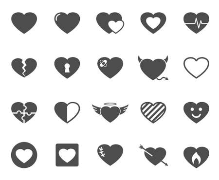 heart love vector iconsのイラスト素材