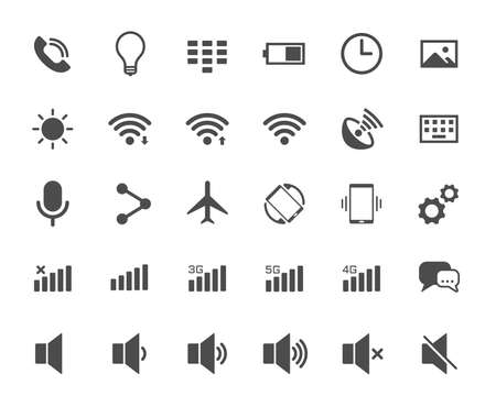 Smartphone functions web icons. Ui elements.のイラスト素材