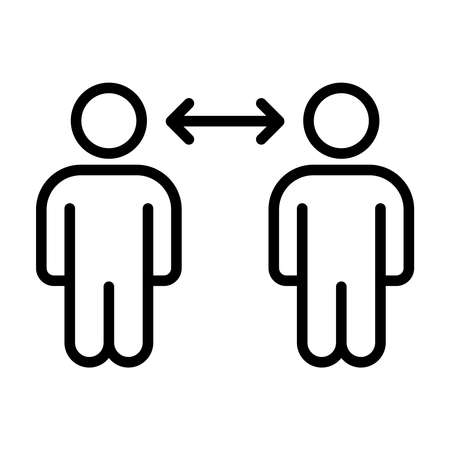 keep your distance outline vector iconのイラスト素材