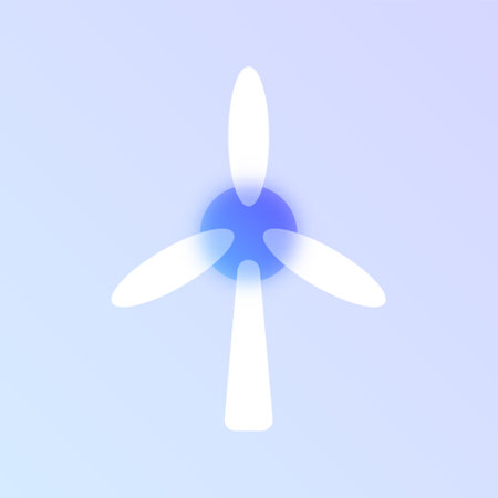 ecology glass morphism trendy style icon. wind generator transparent glass color vector icon with...