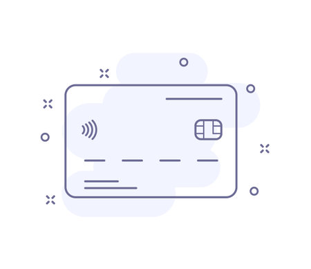 credit card outline vector illustration isolatedのイラスト素材