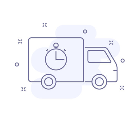 delivery outline vector illustration isolated on whiteのイラスト素材
