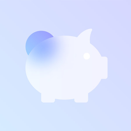piggy bank glass morphism trendy style iconのイラスト素材