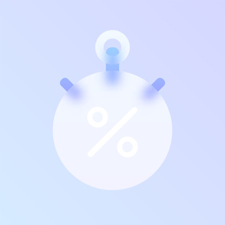 stop watch with percent sign glass morphismのイラスト素材