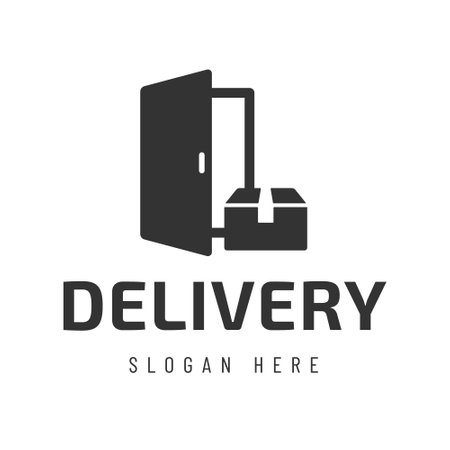 home delivery logo isolated on whiteのイラスト素材
