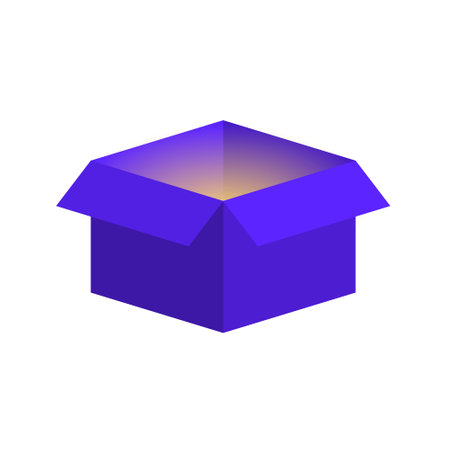 open box color flat vector illustration