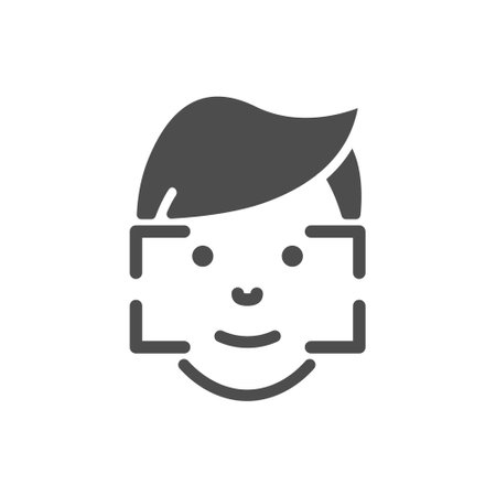 face identification silhouette vector iconのイラスト素材