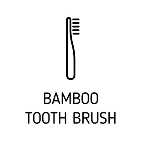 bamboo tooth brush outline vector iconのイラスト素材