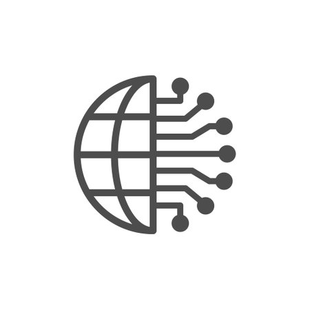 artificial intelligence silhouette vector iconsのイラスト素材