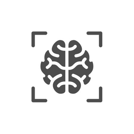 artificial intelligence silhouette vector iconsのイラスト素材