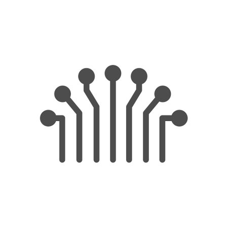 artificial intelligence silhouette vector iconsのイラスト素材