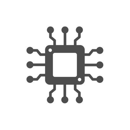 artificial intelligence silhouette vector iconsのイラスト素材