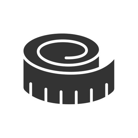 measuring tape silhouette vector iconのイラスト素材