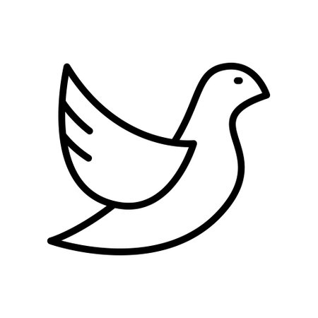 pigeon outline icon. pray for Ukraine outline vector iconのイラスト素材