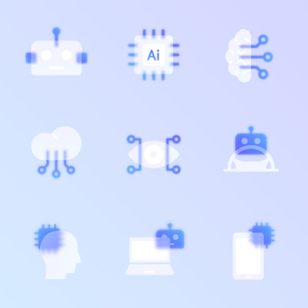 artificial intellegence glass morphism trendy style iconのイラスト素材