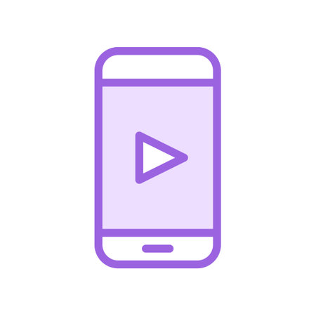 smartphone video line iconのイラスト素材